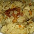 自家製五目炊き込みご飯。お焦げもバッチリ
