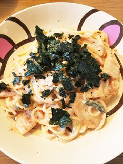 ズボラなキムチクリームパスタ-レシピのメイン写真