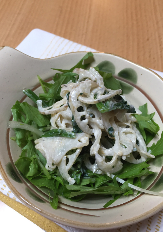レンコンとほうれん草の胡麻マヨ和え-レシピのメイン写真