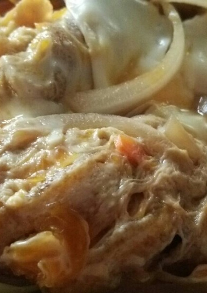 小さいフライパンで作る☆油揚げの卵とじ丼-レシピのメイン写真