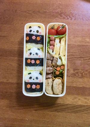 簡単♪キャラ弁♪ぱんだおにぎり♪-レシピのメイン写真