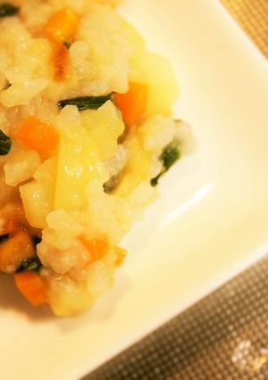 後期 旬の野菜で味噌おじや♪-レシピのメイン写真