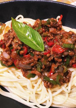 カラフルピーマンのボロネーゼ-レシピのメイン写真