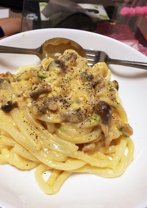 味噌カルボナーラ-レシピのメイン写真