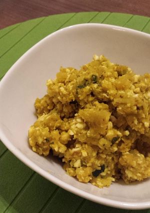 かぼちゃ煮物で豆腐入りの変わりサラダ☆-レシピのメイン写真