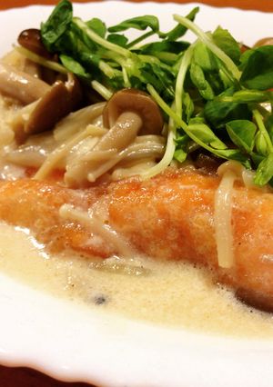 サーモンとたっぷりきのこのクリーム煮-レシピのメイン写真