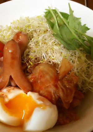 ビビン冷麺アルアルファとウインナーのせ-レシピのメイン写真