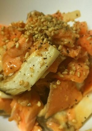 簡単おつまみ☆鮭とキノコの味噌ホイル焼き-レシピのメイン写真