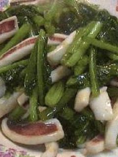 カブ菜とイカの炒め物-レシピのメイン写真