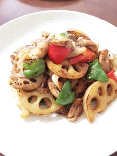シャキッと☆蓮根と豚肉の甘辛炒め-レシピのメイン写真