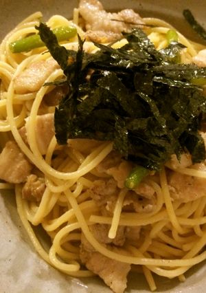 にんにくの芽と豚バラの和風パスタ-レシピのメイン写真