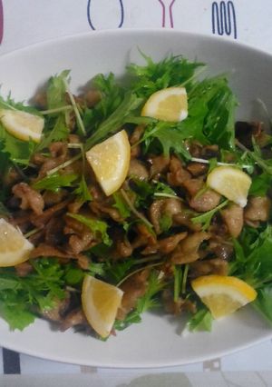 カリカリ鶏皮とシャキシャキ水菜のサラダ-レシピのメイン写真