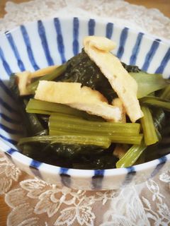 めんつゆで簡単♪小松菜と油揚げのさっと煮-レシピのメイン写真