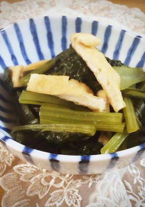 めんつゆで簡単♪小松菜と油揚げのさっと煮-レシピのメイン写真