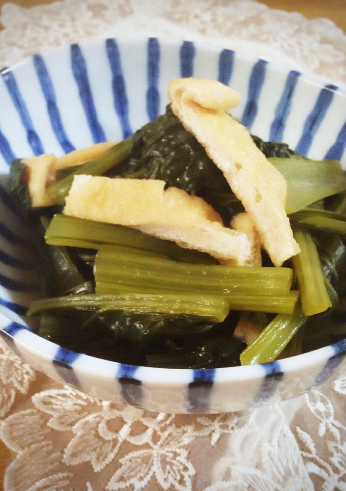 めんつゆで簡単♪小松菜と油揚げのさっと煮-レシピのメイン写真