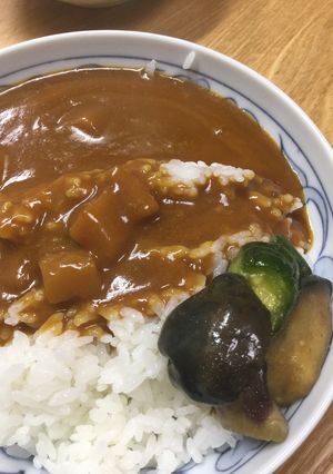 カレー(なすときゅうりのからし漬け添え)-レシピのメイン写真