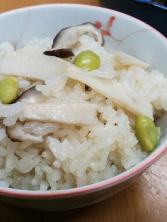松茸のお吸い物で偽松茸ご飯?銀杏も?-レシピのメイン写真