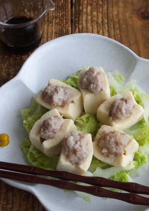 ヘルシーに♪高野豆腐を皮にしたシュウマイ-レシピのメイン写真