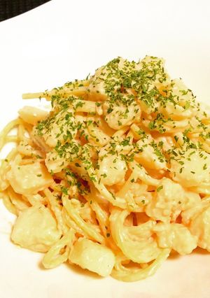 チーズのコクあり♡残りものでタラモパスタ-レシピのメイン写真