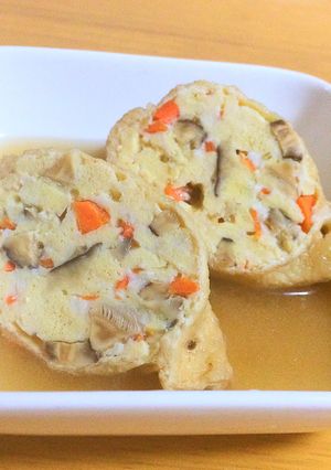 節約ヘルシー！高野豆腐で揚げ包みの煮物-レシピのメイン写真