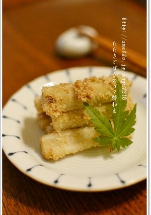 たたきごぼうのゴマ酢和え【作りおき】-レシピのメイン写真