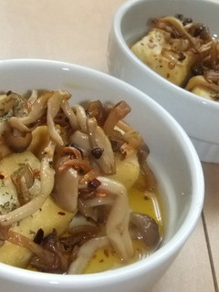 こうや豆腐とキノコのアヒージョ-レシピのメイン写真
