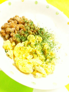 簡単◎納豆と卵の朝食プレートごはん-レシピのメイン写真