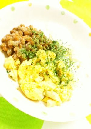 簡単◎納豆と卵の朝食プレートごはん-レシピのメイン写真