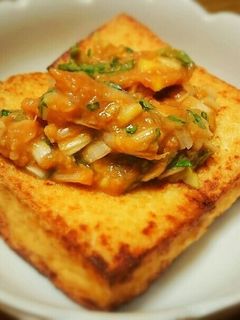 大葉にんにく味噌~厚揚げにのせたver~-レシピのメイン写真