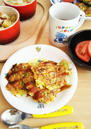 残ったうどんでミニお好み焼き-レシピのメイン写真