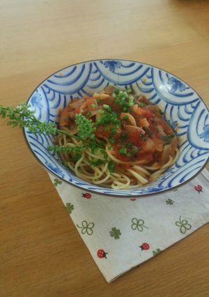 シソとキノコの秋味スープスパ-レシピのメイン写真