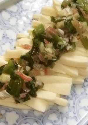 こうや豆腐のわさび菜みょうがソースがけ-レシピのメイン写真