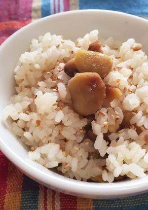 秋♡甘露煮でほくほく栗ご飯-レシピのメイン写真