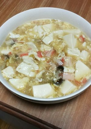 冷蔵庫の残り物で！中華風豆腐煮-レシピのメイン写真