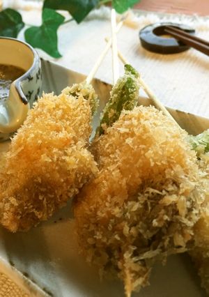 高野豆腐＆ベジ揚げ✿黒ごま味噌たれ添え-レシピのメイン写真