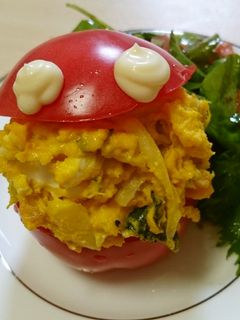 ハロウィン♪簡単!かぼちゃのおばけサラダ-レシピのメイン写真