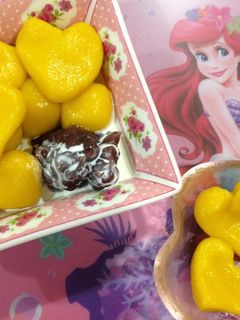 もちもちかぼちゃのハート白玉♩-レシピのメイン写真