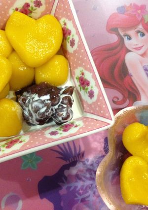 もちもちかぼちゃのハート白玉♩-レシピのメイン写真