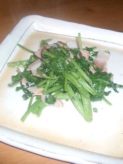 クレソンとベーコンの炒め物-レシピのメイン写真