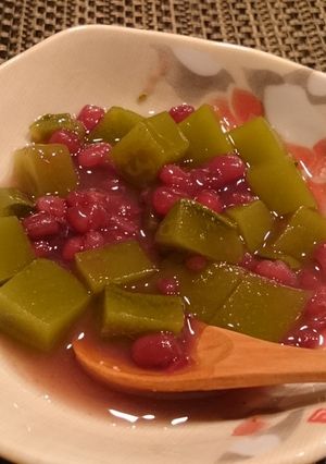 抹茶寒天ぜんざい-レシピのメイン写真