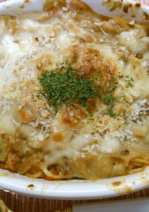 リメイク！ランチに スパゲティグラタン♪-レシピのメイン写真
