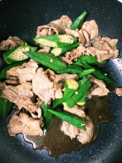 オクラと豚肉の甘辛炒め-レシピのメイン写真