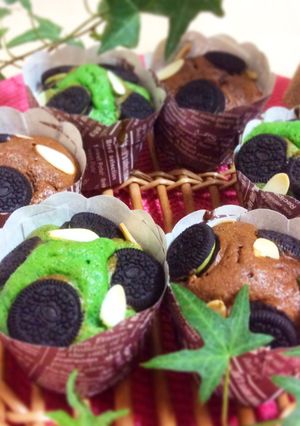 抹茶とチョコのオレオカップケーキ-レシピのメイン写真