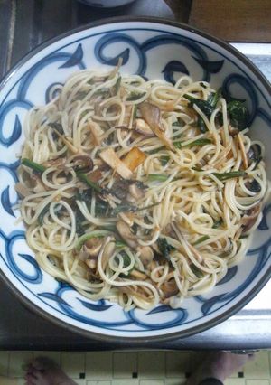 １月１６日晩飯【キノコの和風パスタ】-レシピのメイン写真