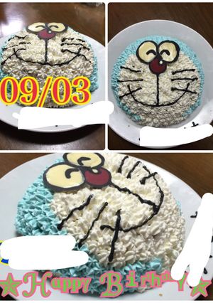 簡単 立体ケーキ ドラえもん《記録》-レシピのメイン写真