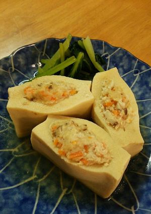 王道和食！高野豆腐の肉詰め煮込み-レシピのメイン写真