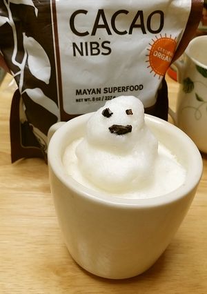豆乳でちょと哀れな雪だるま　ソイラテ-レシピのメイン写真