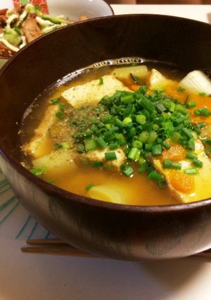 朝食に☆厚揚げとかぼちゃのみそ汁-レシピのメイン写真
