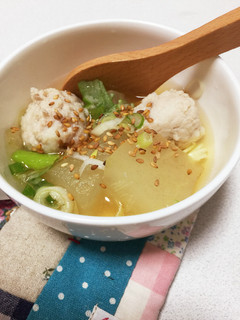 ふわふわ鶏団子と冬瓜のスープ-レシピのメイン写真