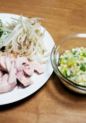 絶品!蒸し鶏のネギ塩タレ(・∀・)-レシピのメイン写真